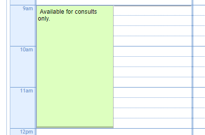 A planning guide that does not fill the correct space in the calendar